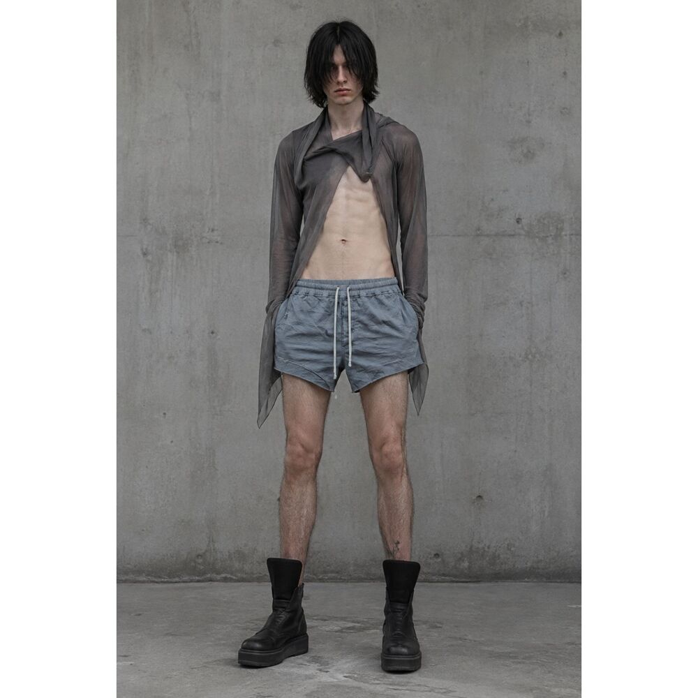 Rick Owens Gray 100% Cotton Hollywood Boxer Shorts  Mens Size XS